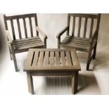 GARDEN ARMCHAIRS, a pair,