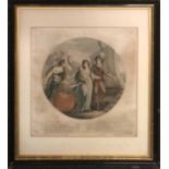 WILLIAM HAMILTON (1730-1803), 'Constantia plate 2nd', coloured engraving, 38cm x 40cm, framed.