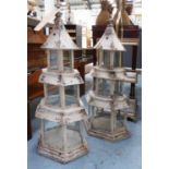 PAGODA LANTERNS, a pair, French-Orientalist style, 65cm H.