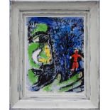 MARC CHAGALL, 'Profile and red child', original lithograph, 32cm x 24cm, published Mourlot,
