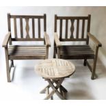 GARDEN ARMCHAIRS, a pair,