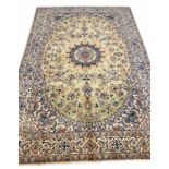 FINE PERSIAN PART SILK NAIN CARPET, 298cm x 194cm,