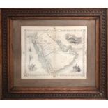 HENRY WARREN AND JOHN ROGERS (mid 20th century), 'Arabia - a map', engraving, framed.