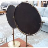 CONVEX DRESSING MIRRORS, a pair, 1960's French style, 59cm at tallest.