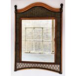 RALPH LAUREN STYLE WALL MIRROR, rectangular cane and rattan, 123cm H x 86cm.