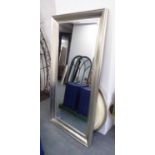 WALL MIRROR, contemporary silvered frame, 174cm x 86cm.