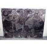 QUADRAPTYCH MAP OF THE WORLD, cartography onboard, 120cm x40cm.