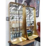 MIRRORED WALL NICHES, a pair, 1960's French inspired, 91cm x 41cm.