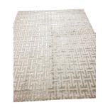 CONTEMPORARY ART DECO DESIGN SILK CARPET, 350cm x 250cm, geometric silver field.