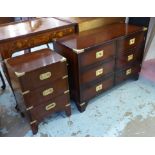 CAMPAIGN STYLE CHEST, mahogany with six drawers, brass detail and recessed handles,