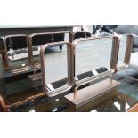 TRIPTYCH DRESSING MIRRORS, a pair, 1960's French inspired, bronzed effect finish, 68cm x 35cm.