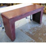 CONSOLE TABLE, Chinese red lacquer, 50cm x 88cm H x 160cm.