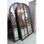 GATED WALL MIRRORS, a pair, French provincial style, 170cm x 90cm.