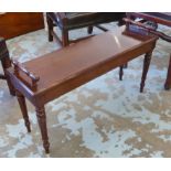 HALL BENCH, Regency design, mahogany, 28cm D x 54cm H x 91cm L.