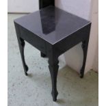 ATTRIBUTED TO HEALS LOUIS SIDE TABLE, lacquered finish, with one drawer, and perspex cut to fit top,