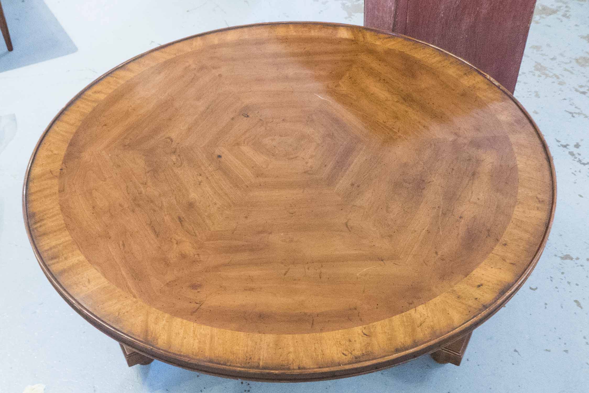 LOW TABLE, circular, Regency influenced cherrywood on a triform base, 45cm H x 96cm D. - Image 2 of 2