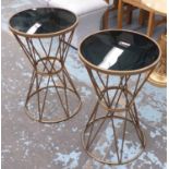 SIDE TABLES, a pair, 1960's Italian style, 65cm H x 40cm diam.