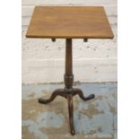 LAMP TABLE, George III mahogany tilt top on tripod supports, 47cm x 47cm x 76cm H.
