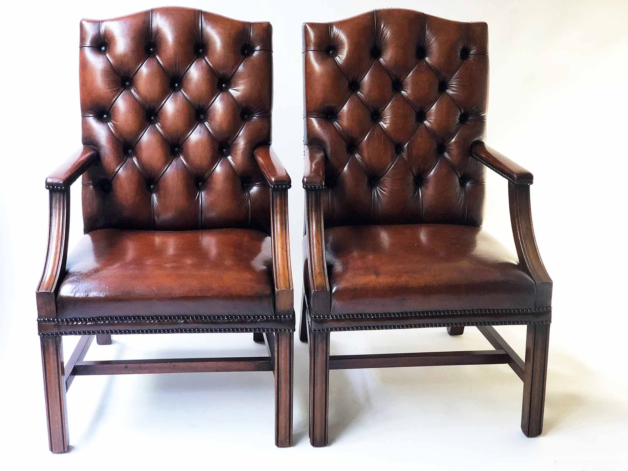 GAINSBOROUGH ARMCHAIRS, a pair,