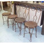 CHAIRS, garden dining chairs, a set of four, vintage French style, twisted metal design, 91cm H.