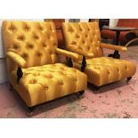 EASY ARMCHAIRS, a pair,
