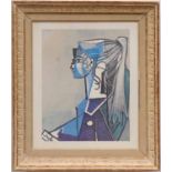 PABLO PICASSO, portrait of Sylvette offset lithograph, plate signed, 47cm x 37cm.