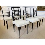 GIO PONTI MANNER LADDERBACK DINING CHAIRS, a set of six,