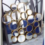 WALL MIRROR, 1960's French style bubble design, 106cm x 110cm.