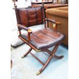 ATTRIBUTED TO ERNEST HEMINGWAY COLLECTION BY THOMASVILLE SAFARI DESK CHAIR, 96cm H.