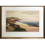 T SHERRIN (early 20th century) 'Widemouth bay, Bude', watercolour, 29cm x 46cm, signed and framed.