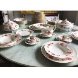 DINNER SERVICE, English fine bone China Royal crown Derby 'Bali', twelve place, six piece.