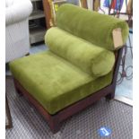 FLEXFORM EASY CHAIR, green velvet upholstery, 75cm H.