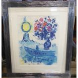 MARC CHAGALL, 'Regards sur Paris', original lithograph 1960 on Japan paper,an unsigned impression,