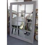 WALL MIRROR, French style, grey painted frame, 131cm x 95cm.