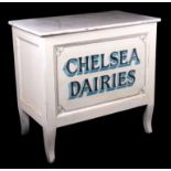 'CHELSEA DAIRIES' SHOP COUNTER/DESK, early 20th century and later painted with a faux marble top,