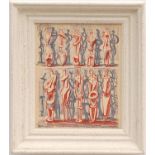 HENRY MOORE, original lithograph 'Standing figures', plate signed, 1961, 30cm x 24cm.
