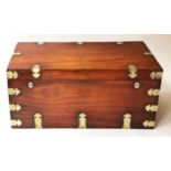 TRUNK, 19th century, Anglo Indian camphorwood and brass bound with rising lid and carrying handles,