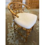 'BAMBOO' ARMCHAIR, to match previous lot, 75cm H x 60cm x 55cm.