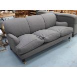 SOFA WORKSHOP SOFA, Howard style, in a grey tweed fabric with checked detail to back and side,