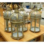 LANTERNS, a set of four, French provincial inspired gilt finish, 55cm H.