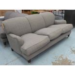 SOFA WORKSHOP SOFA, Howard style, in a grey tweed checked fabric, 193cm W x 88cm H x 97cm D.