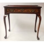 DUTCH SIDE TABLE, 19th century, mahogany and foliate satinwood marquetry inlay,