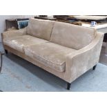 SOFA, contemporary velvet finish on ebonised supports, 220cm W.