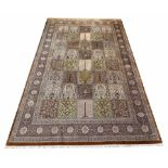 QUM SILK RUG, 250cm x 150cm, tiled garden design.