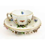 19TH CENTURY MEISSEN CABINET CUP AND SAUCER,