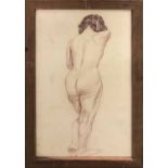 MANNER OF AUGUSTUS JOHN, 'Nude studies' two crayon 45cm x 25cm, one dated '7 Aug 46', framed.