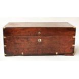 MILITARY TRUNK, 19th century cedar and brass bound with rising lid,