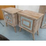 SIDE CABINETS, on stands, a pair, contemporary, 51.5cm x 36cm x 62cm.