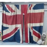 ATTRIBUTED TO TIMOTHY OULTON UNION JACK CURTAINS, a pair, each 310cm x 400cm drop.