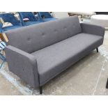 SOFABED, grey buttoned back mid 20th century style, 207cm x 80cm x 84cm H.